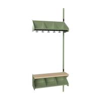 BST garderobe p&aring;bygningssektion model G med 3 pladser 750mm gr&oslash;n
