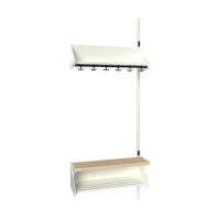 BST garderobe påbygningssektion model H med 3 pladser 750mm hvid