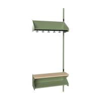BST garderobe påbygningssektion model H med 3 pladser 750mm grøn