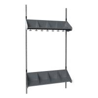 BST garderobe startsektion model E med 4 pladser 1000mm m&oslash;rk gr&aring;