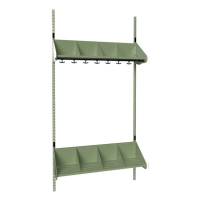 BST garderobe startsektion model E med 4 pladser 1000mm gr&oslash;n