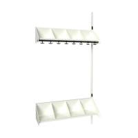BST garderobe påbygningssektion model E med 4 pladser 1000mm hvid