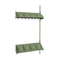 BST garderobe p&aring;bygningssektion model E med 4 pladser 1000mm gr&oslash;n