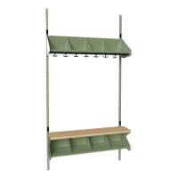 BST garderobe startsektion model G med 4 pladser 1000mm gr&oslash;n