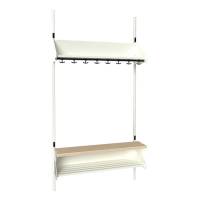BST garderobe startsektion model H med 4 pladser 1000mm hvid