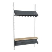 BST garderobe startsektion model H med 4 pladser 1000mm m&oslash;rk gr&aring;