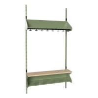 BST garderobe startsektion model H med 4 pladser 1000mm gr&oslash;n