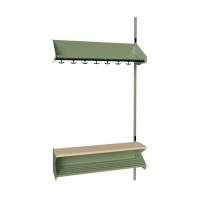 BST garderobe p&aring;bygningssektion model H med 4 pladser 1000mm gr&oslash;n