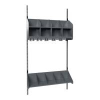 BST garderobe startsektion model A med 4 pladser 1000mm mørk grå