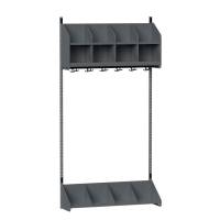 BST garderobe startsektion model A med 4 pladser 1000mm m&oslash;rk gr&aring;