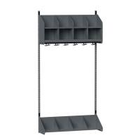 BST garderobe startsektion model A med 4 pladser 1000mm m&oslash;rk gr&aring;