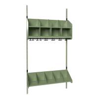BST garderobe startsektion model A med 4 pladser 1000mm grøn