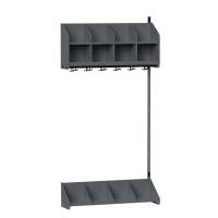 BST garderobe p&aring;bygningssektion model A 4 pladser 1000mm m&oslash;rk gr&aring;