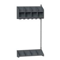 BST garderobe p&aring;bygningssektion model A 4 pladser 1000mm m&oslash;rk gr&aring;