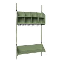 BST garderobe startsektion model B med 4 pladser 1000mm grøn