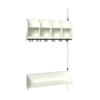 BST garderobe p&aring;bygningssektion model B med 4 pladser 1000mm hvid