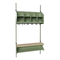 BST garderobe startsektion model D med 4 pladser 1000mm grøn