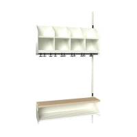 BST garderobe påbygningssektion model D med 4 pladser 1000mm hvid