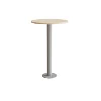 Cirkum bord Ø70cm 110cm høj i massiv birk med alugråt stel