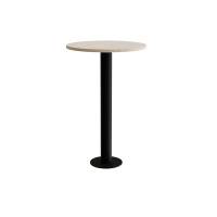 Cirkum bord Ø70cm 110cm høj i massiv eg med sort stel