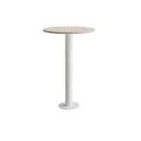 Cirkum bord Ø70cm 110cm høj i massiv eg med hvidt stel