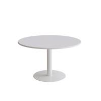 Cirkum bord Ø120cm 72cm høj i grå laminat med hvidt stel