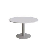 Cirkum bord &Oslash;120cm 72cm h&oslash;j i gr&aring; laminat med alugr&aring;t stel