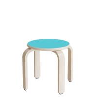 Oscar taburet 330mm turkis med hvidpigmenteret birkefin&eacute;r stel