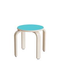 Oscar taburet 330mm turkis med hvidpigmenteret birkefinér stel