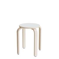 Oscar taburet 440mm hvid med hvidpigmenteret birkefinér stel