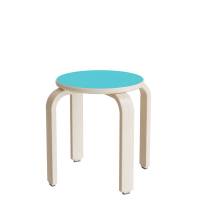 Oscar taburet 370mm turkis med hvidpigmenteret birkefinér stel