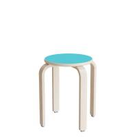 Oscar taburet 440mm turkis med hvidpigmenteret birkefin&eacute;r stel