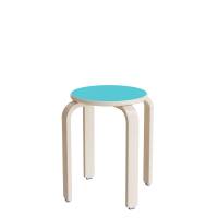Oscar taburet 440mm turkis med hvidpigmenteret birkefinér stel