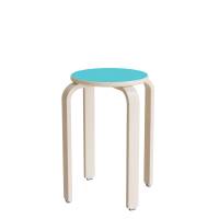 Oscar taburet 520mm turkis med hvidpigmenteret birkefinér stel