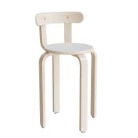 Oscar taburet, sæde i lys grå laminat, ben og ryg i birkefinér, højde 52cm 