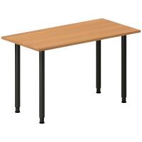 Office skrivebord 120x60cm bøg laminat med sort stel