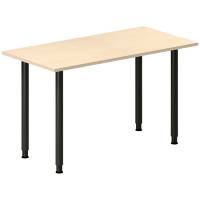 Office skrivebord 120x60cm birk laminat med sort stel