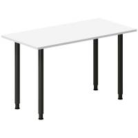 Office skrivebord 120x60cm hvid laminat med sort stel