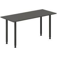 Office skrivebord 140x60cm antracit laminat med sort stel