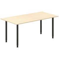 Office skrivebord 160x80cm birk laminat med sort stel