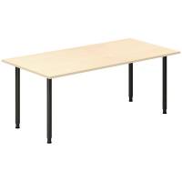 Office skrivebord 180x80cm birk laminat med sort stel