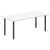 Office skrivebord 180x80cm hvid laminat med sort stel