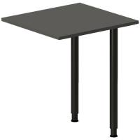 Office skrivebord tilbygning 60x60cm i antracit med sort stel