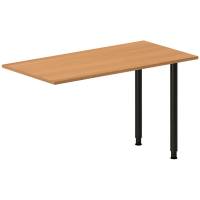 Office skrivebord tilbygning 120x60cm i bøg med sort stel