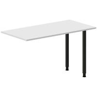 Office skrivebord tilbygning 120x60cm i lys gr&aring; med sort stel