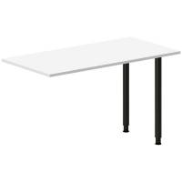 Office skrivebord tilbygning 120x60cm i hvid med sort stel