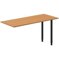 Office skrivebord tilbygning 140x60cm i bøg med sort stel