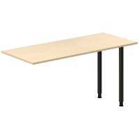 Office skrivebord tilbygning 140x60cm i birk med sort stel