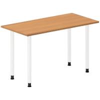 Office skrivebord 120x60cm bøg laminat med hvidt stel