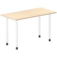 Office skrivebord 120x60cm birk laminat med hvidt stel